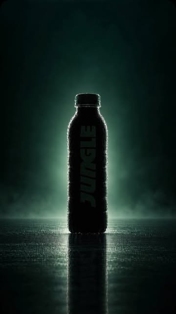 Capa de Reel da Jungle com garrafas e elementos gráficos.